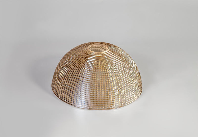 Deco Gilda Dome 20cm Cognac Prismatic Effect Glass Lampshade • D0618