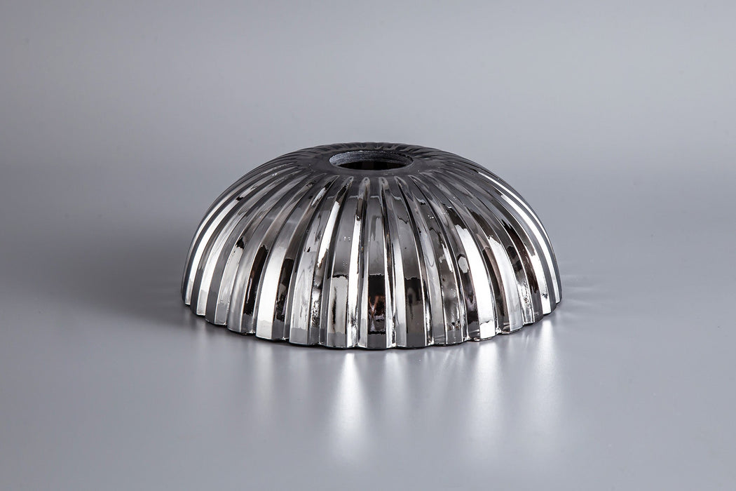 Deco Gilda Shallow Dome 20cm Shell Effect Smoke Glass Lampshade • D0620