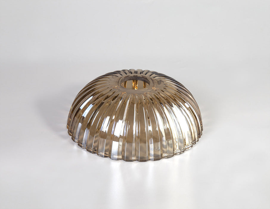 Deco Gilda Shallow Dome 20cm Shell Effect Cognac Glass Lampshade • D0621