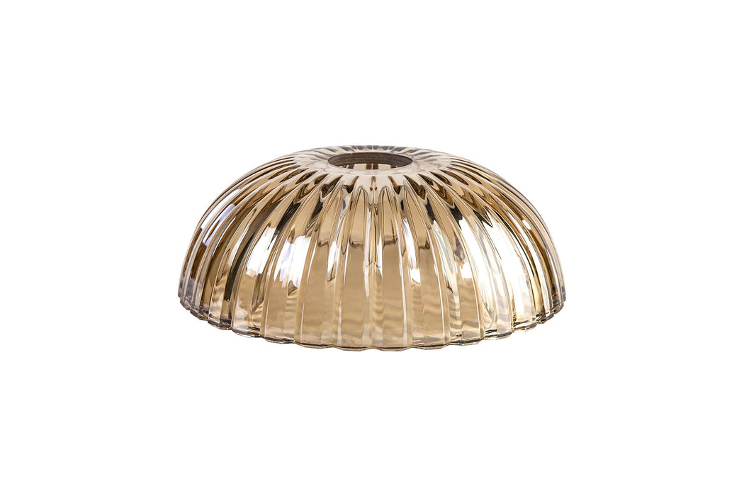 Deco Gilda Shallow Dome 20cm Shell Effect Cognac Glass Lampshade • D0621