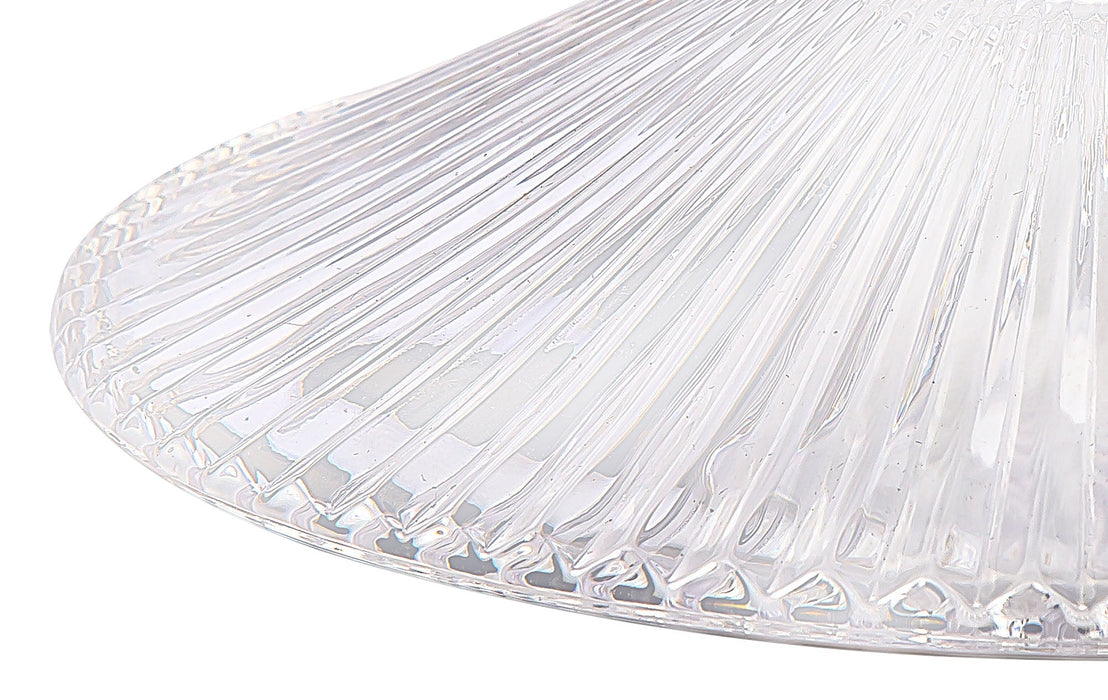 Deco Gilda Flat 21.5cm Corrugated Patterned Clear Glass Lampshade • D0623