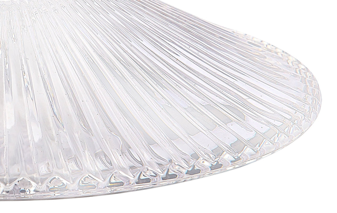 Deco Gilda Flat 21.5cm Corrugated Patterned Clear Glass Lampshade • D0623