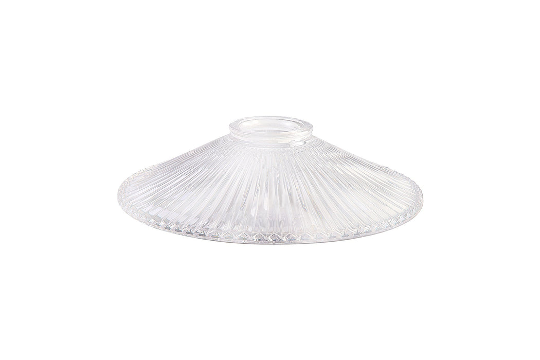 Deco Gilda Flat 21.5cm Corrugated Patterned Clear Glass Lampshade • D0623