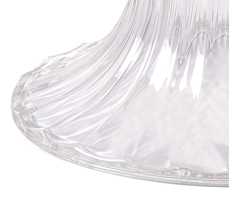 Deco Gilda Funnel Bell 20cm Corrugated Effect Clear Glass Lampshade • D0624