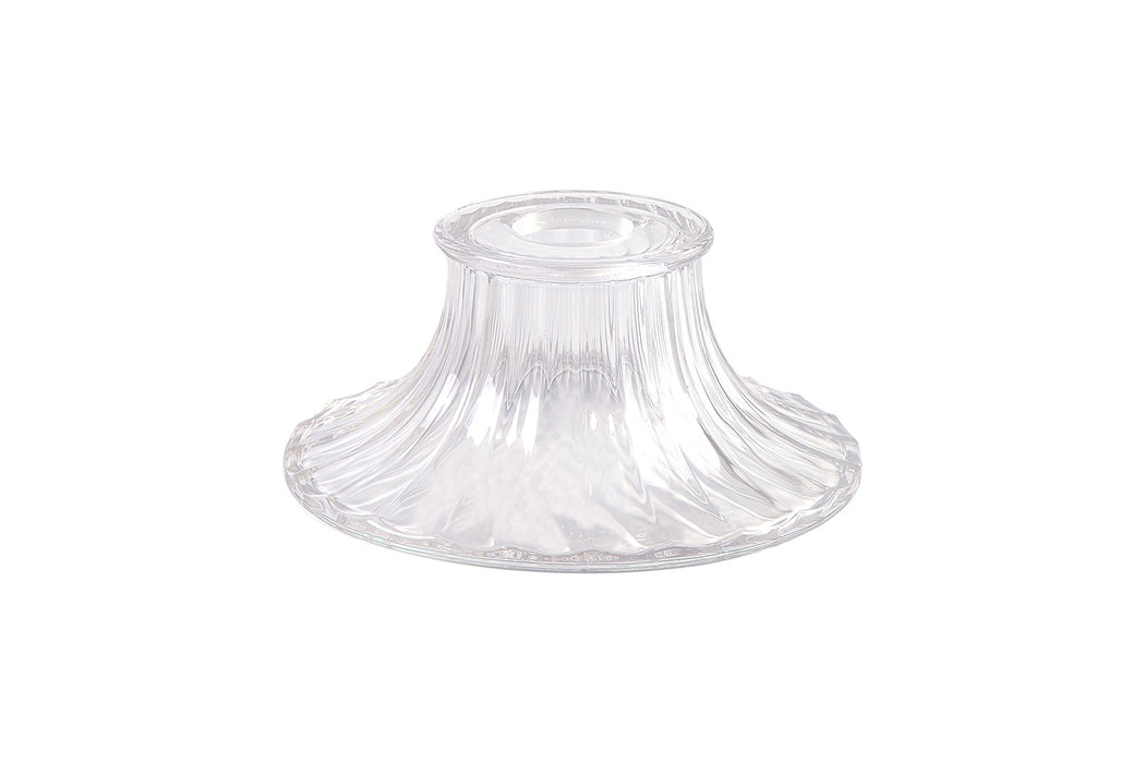 Deco Gilda Funnel Bell 20cm Corrugated Effect Clear Glass Lampshade • D0624