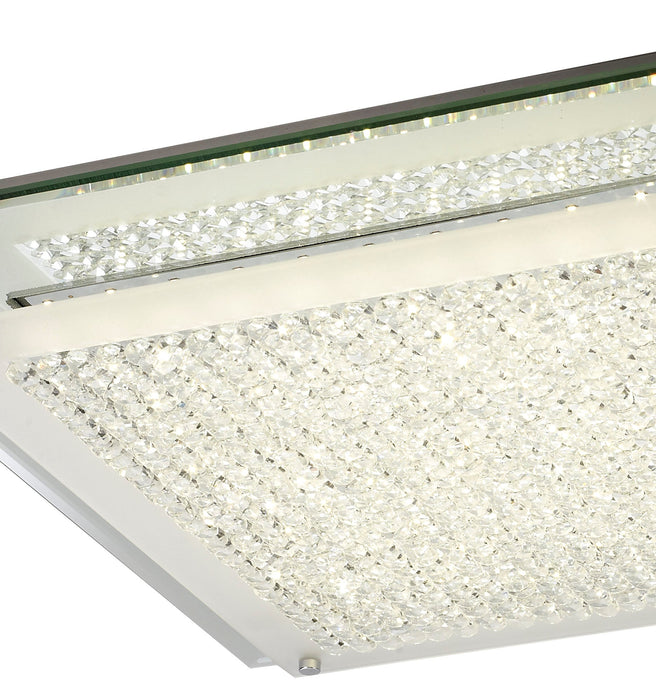 Deco Gina Ceiling, 500mm Square, 24W 1900lm LED 4000K Polished Chrome/Crystal • D0077