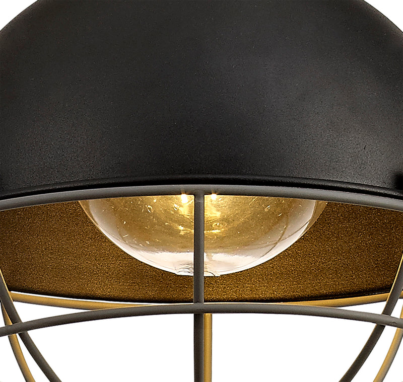 Regal Lighting SL-1605 1 Light Outdoor Ceiling Pendant Matt Black & Grey IP65