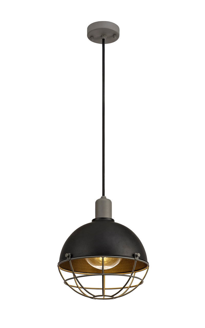 Regal Lighting SL-1605 1 Light Outdoor Ceiling Pendant Matt Black & Grey IP65