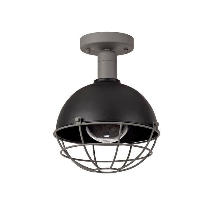 Regal Lighting SL-1604 1 Light Outdoor Semi Flush Ceiling Light Matt Black & Grey IP65