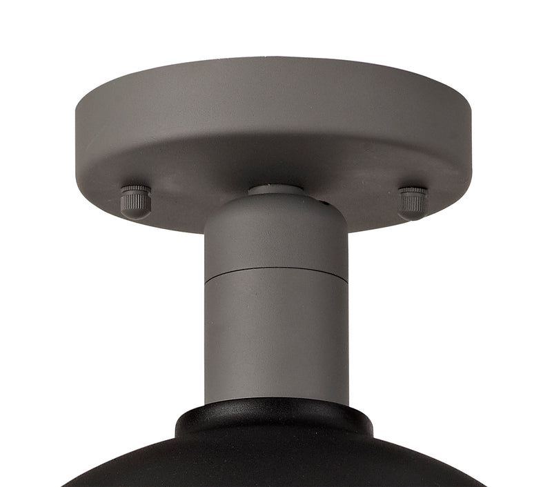 Regal Lighting SL-1604 1 Light Outdoor Semi Flush Ceiling Light Matt Black & Grey IP65