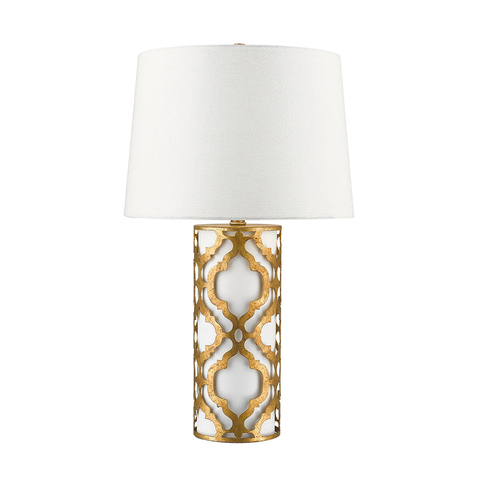 Elstead Lighting GN-ARABELLA-TL-G Gilded Nola Arabella Gold Single Light Table Lamp in Distressed Gold Finish Complete With Cream Shade