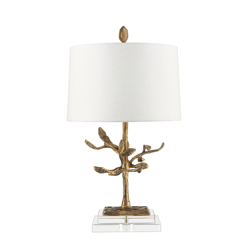 Elstead Lighting GN-AUDUBON-PARK-TL Gilded Nola Audubon Park Single Light Table Lamp in Distressed Gold Finish Complete With Cream Shade