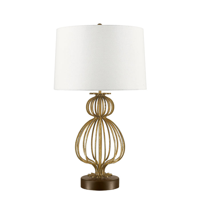 Elstead Lighting GN-LAFITTE-TL-GD Gilded Nola Lafitte Gold Single Light Table Lamp in Distressed Gold Finish Complete With Cream Shade