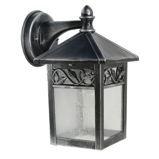 black and silver outdoor wall light