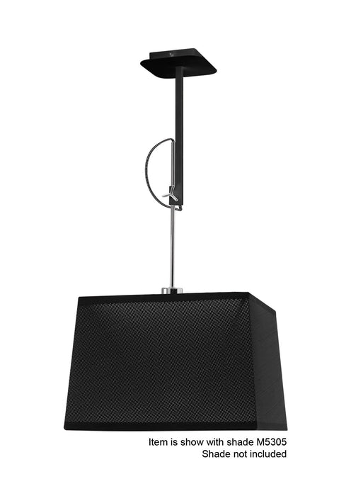 Mantra M5301 Habana Telescopic Square Pendant 1 Light WITHOUT SHADE E27 Black/Polished Chrome • M5301