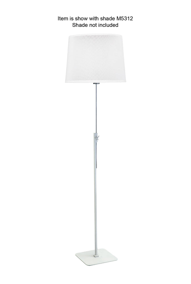 Mantra Habana Floor Lamp Telescopic 1 Light WITHOUT SHADE E27, Matt White/Polished Chrome • M5310