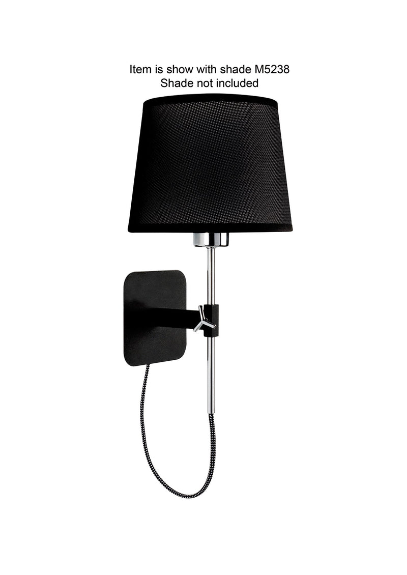 Mantra M5319 Habana Wall Lamp Telescopic WITHOUT SHADE 1 Light E27 Black/Polished Chrome • M5319
