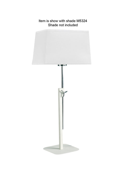 Mantra M5320 Habana Table Lamp Telescopic WITHOUT SHADE 1 Light E27 , Matt White/Polished Chrome • M5320