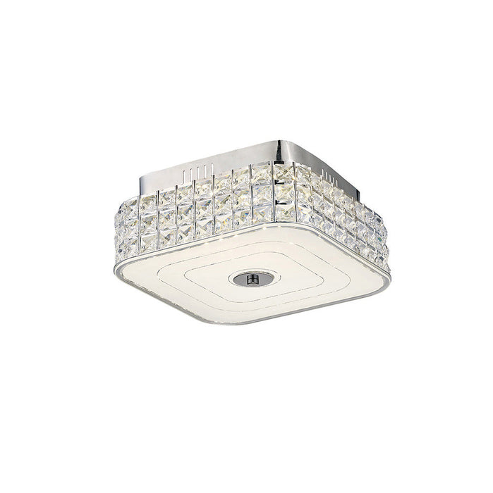 Diyas Hawthorne Square Ceiling 18W 1050lm LED 4000K Polished Chrome/Crystal, 3yrs Warranty • IL80022