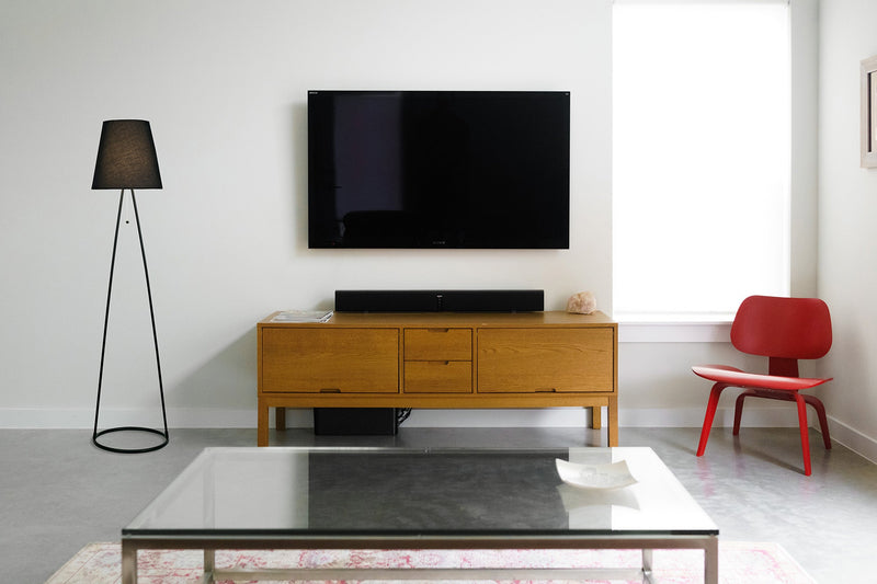 Deco Hayden Floor Lamp 1 Light E27 Matt Black c/w Black Fabric Shade • D0233