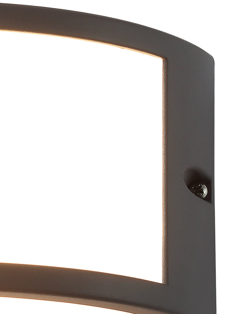 Deco Haysi Wall Lamp, 10W LED, 3000K, IP54, Anthracite, 3yrs Warranty • D0516
