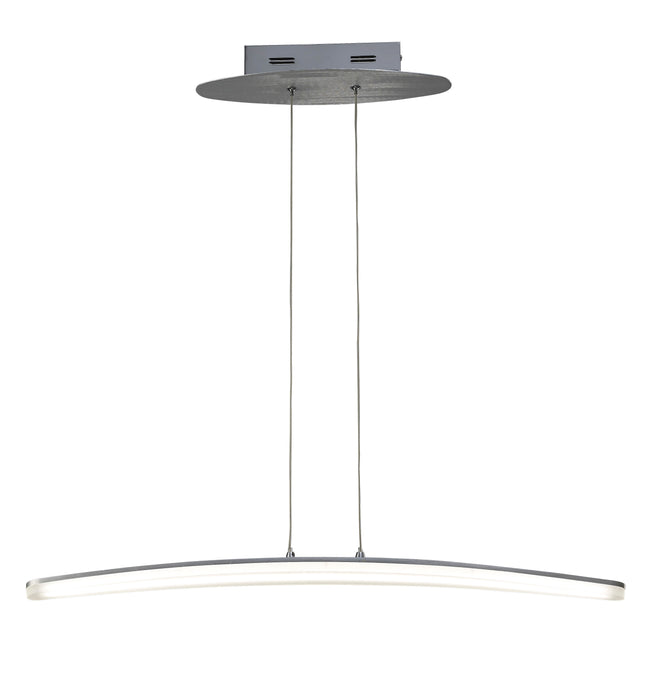 Mantra M4081 Hemisferic Linear Pendant 20W LED 70cm Bar 3000K, 1800lm, Satin Aluminium/Frosted Acrylic, 3yrs Warranty • M4081