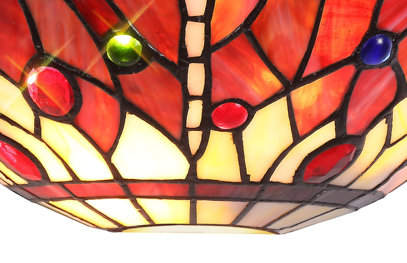 Regal Lighting SL-2027 Tiffany 2 Light Wall Uplighter Pink And Purple With Clear Crystal Shade