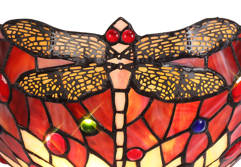 Regal Lighting SL-2027 Tiffany 2 Light Wall Uplighter Pink And Purple With Clear Crystal Shade