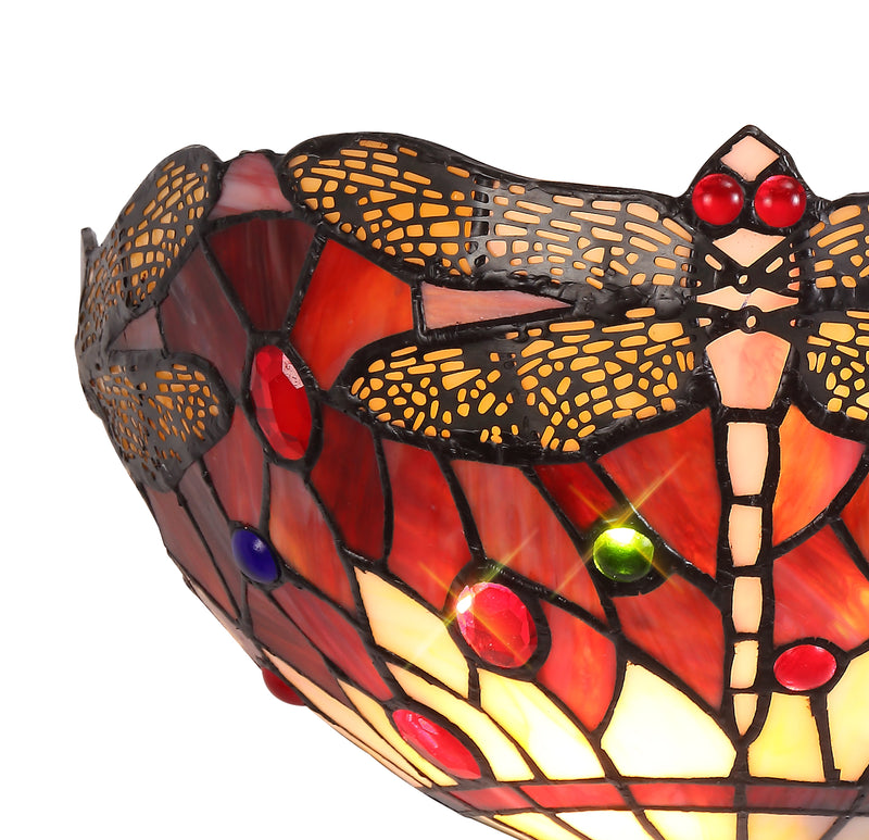 Regal Lighting SL-2027 Tiffany 2 Light Wall Uplighter Pink And Purple With Clear Crystal Shade