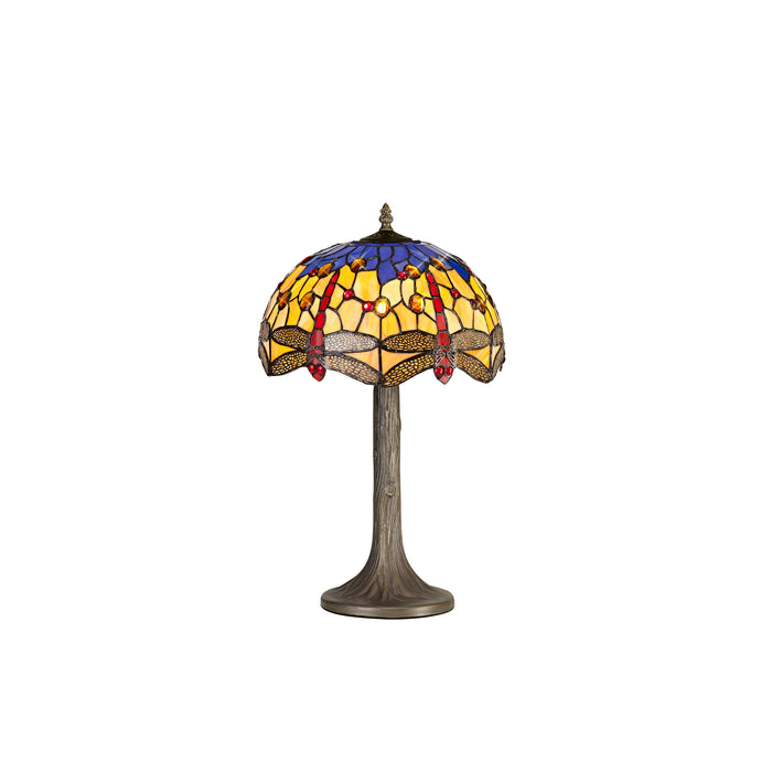Regal Lighting SL-1420 1 Light Tree Tiffany Table Lamp 30cm Blue And Orange With Clear Crystal Shade