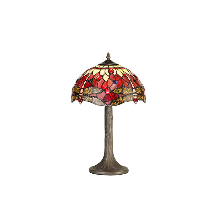 Regal Lighting SL-1399 1 Light Tree Tiffany Table Lamp 30cm Purple And Pink With Clear Crystal Shade