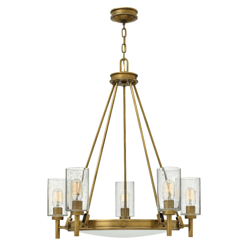 Hinkley HK-COLLIER5 Collier 5 Light Heritage Brass Pendant Ceiling Light