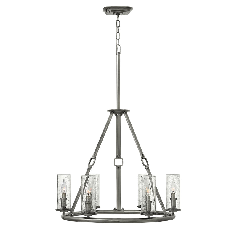 Hinkley HK-DAKOTA6 Dakota 6 Light Polished Antique Nickel Pendant Ceiling Light