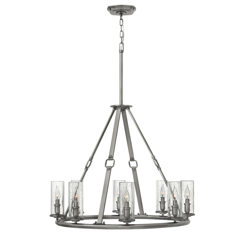 Hinkley HK-DAKOTA8 Dakota 8 Light Polished Antique Nickel Pendant Ceiling Light