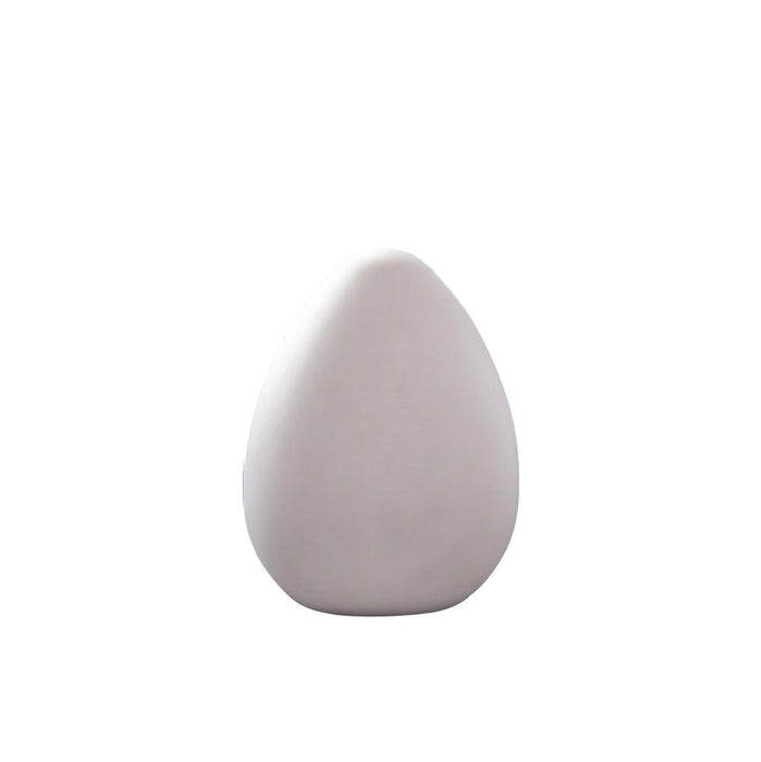 Mantra M1329 Huevo Egg Table Lamp 1 Light CFL In Line Switch Indoor, Opal White • M1329