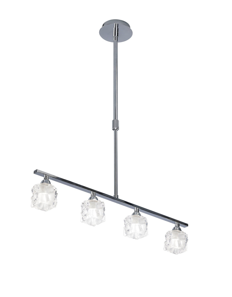 Mantra M1847 Ice Linear Pendant 4 Light G9 ECO Bar, Polished Chrome • M1847