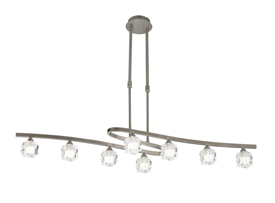 Mantra M1850 Ice Rectangular Telescopic 8 Light G9 ECO, Satin Nickel • M1850