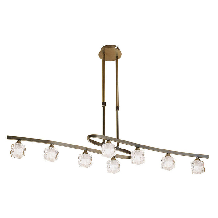 Mantra M1860 Ice Rectangular Telescopic 8 Light G9 ECO, Antique Brass • M1860