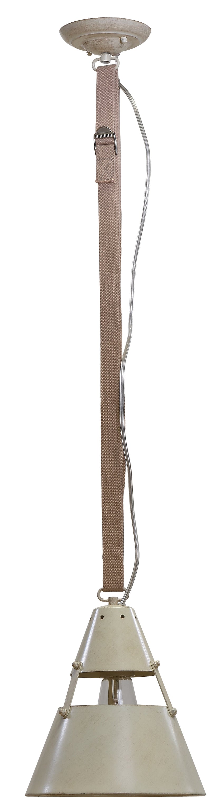 Mantra M5432 Industrial Ceiling 1 Light 40W E27 SSand Metal, Beige Belt • M5432