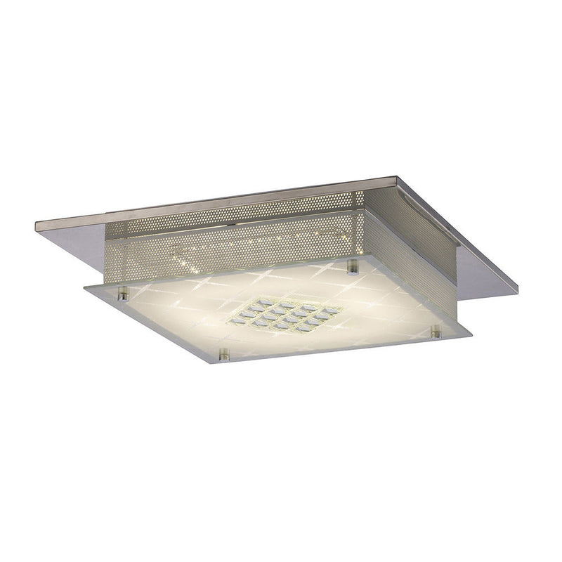 Diyas Ines Square Ceiling 75 X 0.72W LED 3600K Polished Chrome/Crystal, 3yrs Warranty • IL80051