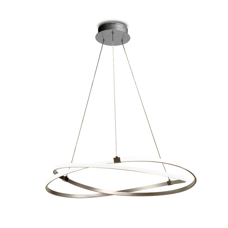 Mantra M5381 Infinity Pendant 60W LED 3000K, 4500lm, Silver/Polished Chrome/White Acrylic, 3yrs Warranty • M5381