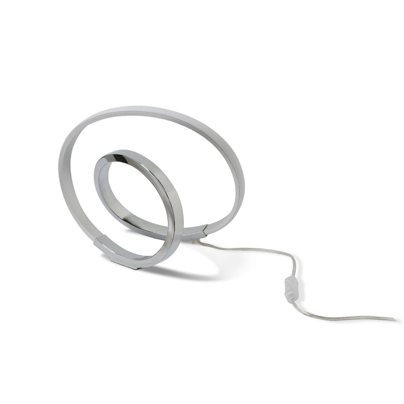 Mantra M5383 Infinity Table Lamp 12W LED 3000K, 1000lm, Silver/Polished Chrome/White Acrylic, 3yrs Warranty • M5383