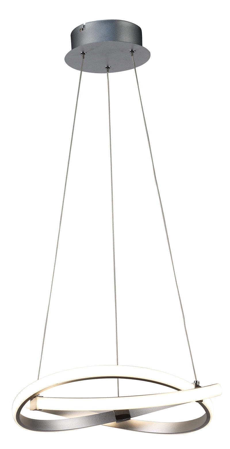 Mantra M5384 Infinity Pendant 30W LED 3000K, 2500lm, Silver/Polished Chrome/White Acrylic, 3yrs Warranty • M5384