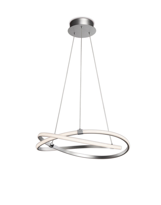 Mantra M5725 Infinity Pendant 42W LED 3000K, 3400lm, Dimmable Silver/Polished Chrome/White Acrylic, 3yrs Warranty • M5725