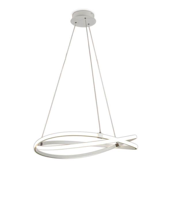 Mantra M5991 Infinity Blanco Pendant 60W LED 3000K, 4500lm, Dimmable White/White Acrylic, 3yrs Warranty • M5991