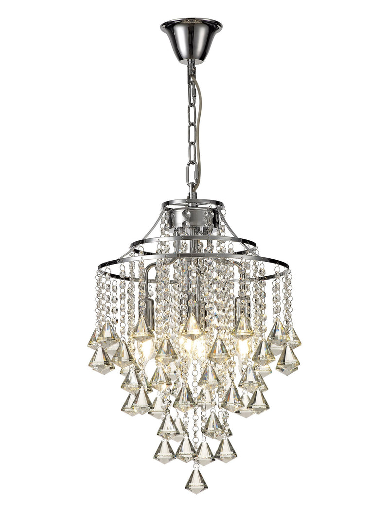Diyas Inina Pendant 4 Light E14 Polished Chrome/Crystal • IL30771