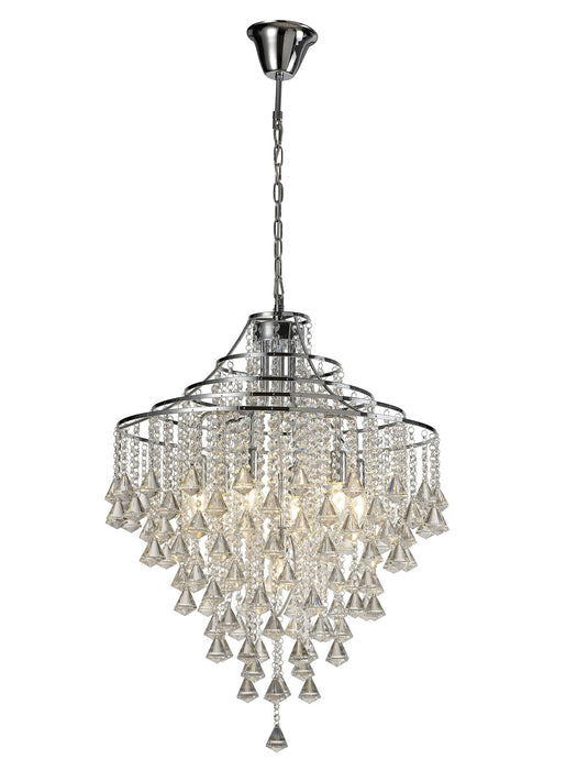 Diyas Inina Pendant 7 Light Polished Chrome/Crystal • IL30772