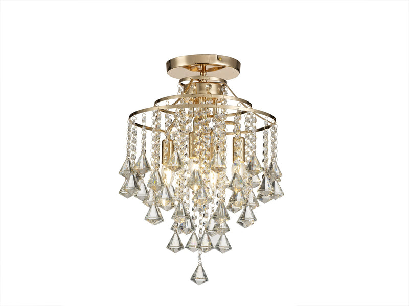 Diyas Inina Ceiling 4 Light E14 French Gold/Crystal • IL32770