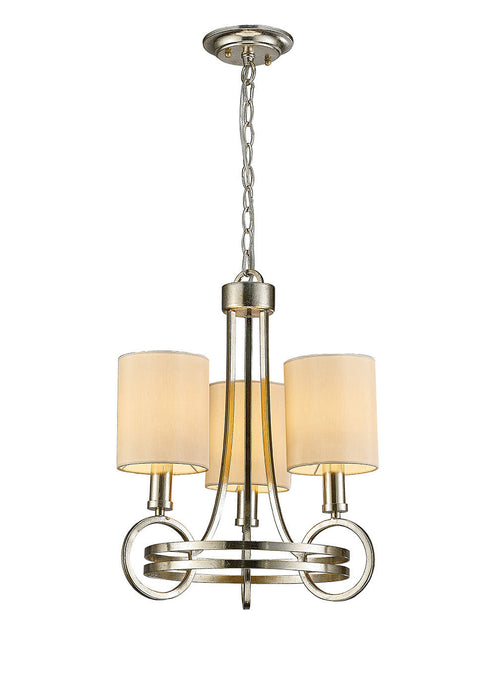 Diyas Isabella Pendant With Beige Shade 3 Light E14 Antique Silver/Teak Plated • IL31701