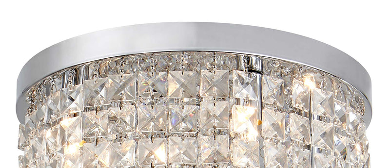 Regal lighting SL-2225 4 Light Flush Ceiling Light Polished Chrome And Crystal IP44